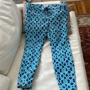 Vineyard Vines blue and green jeans , interesting design  Size 12